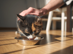 Kan je een kat aaien tijdens het eten?